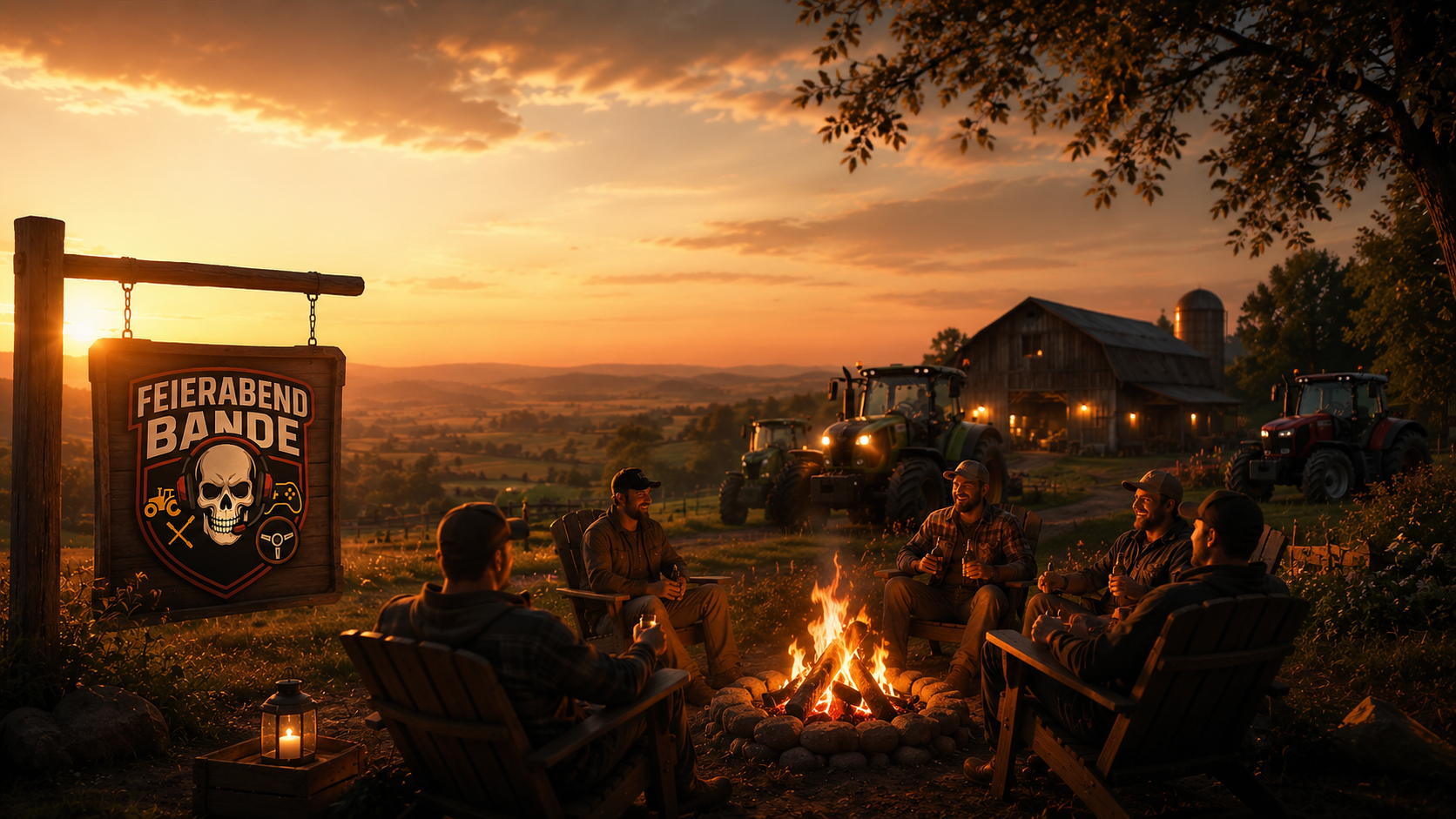 Feierabendrunde am Lagerfeuer